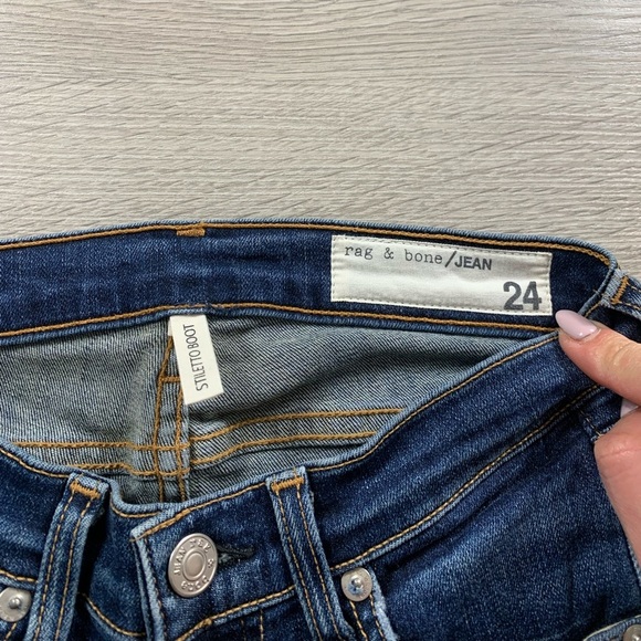 Rag & Bone Stiletto Boot Raw Hem Ankle Jeans in bishop - Picture 7 of 11